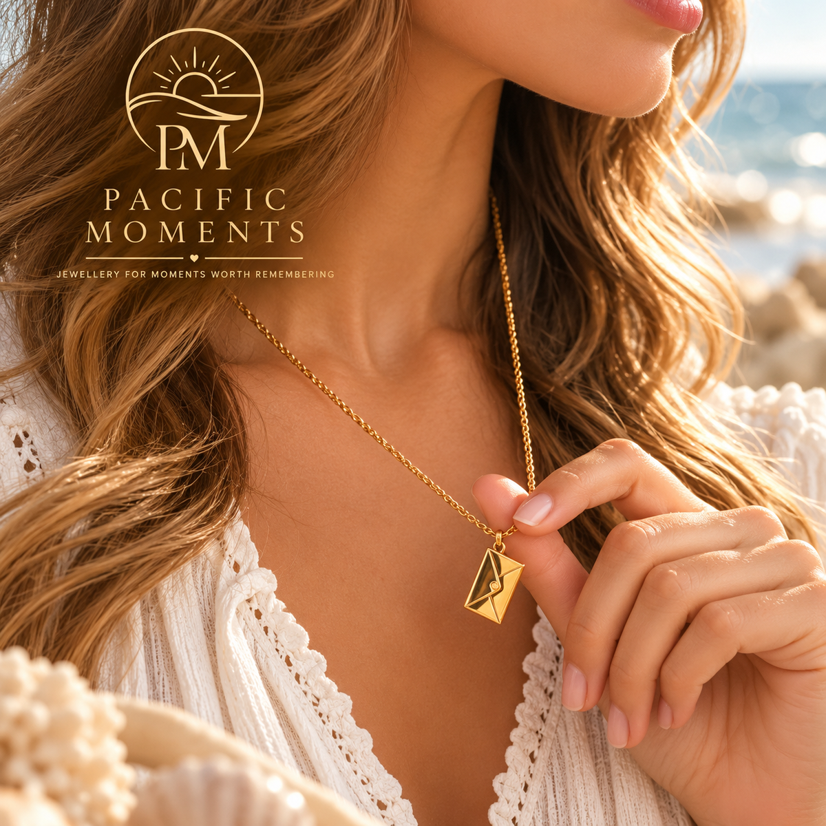 Personalised Envelope Locket Necklace – Engraved Message Keepsake