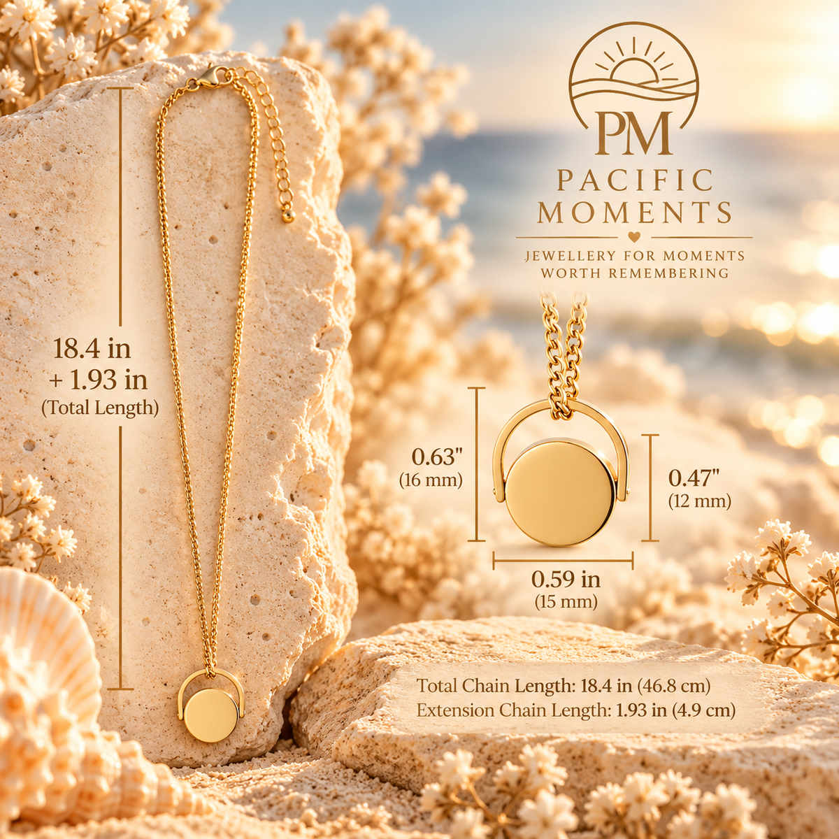 Personalised Spinner Necklace – Engraved Keepsake