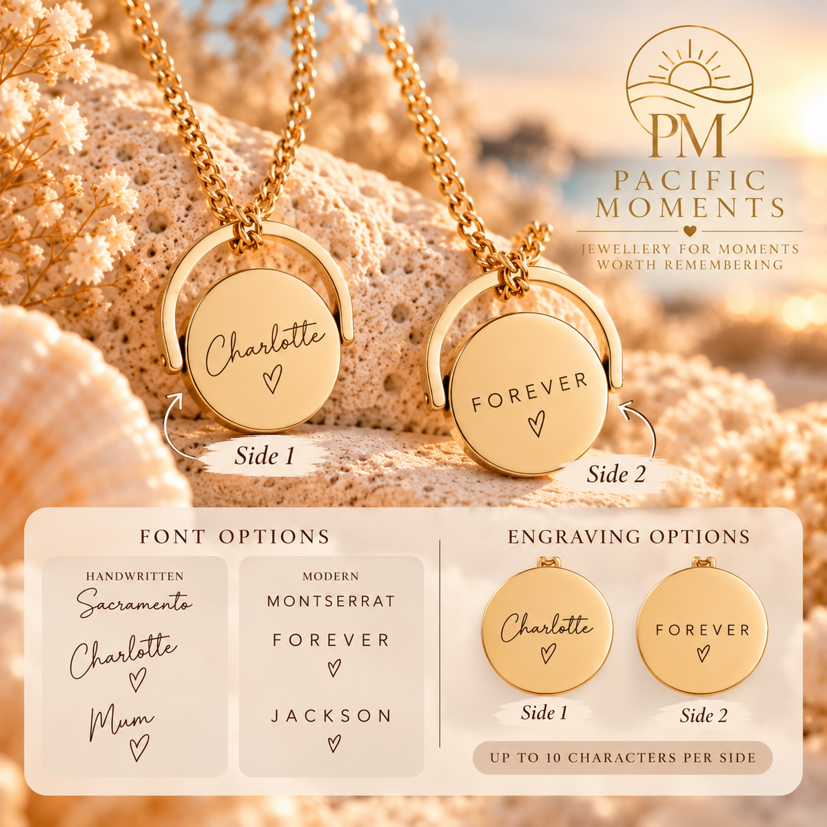 Personalised Spinner Necklace – Engraved Keepsake