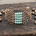 Pacific Moments Turquoise Gold Statement Cuff Bracelet