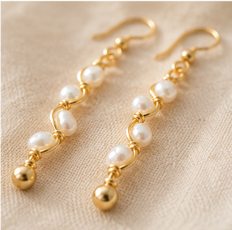 Pacific Tide Pearl Drop Earrings