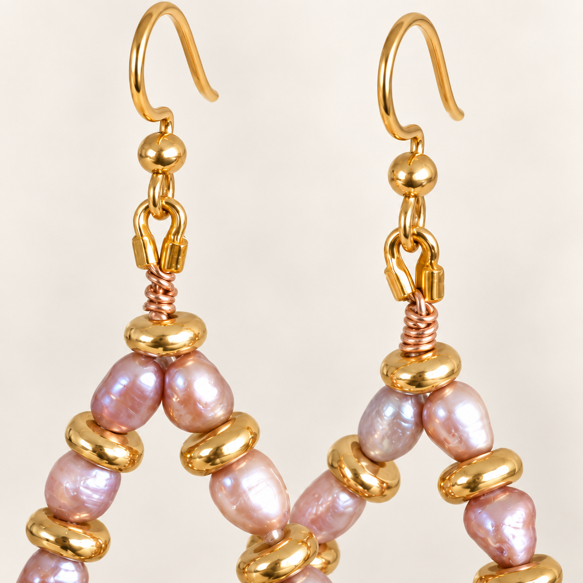 Blush Tide Pearl Drop Earrings