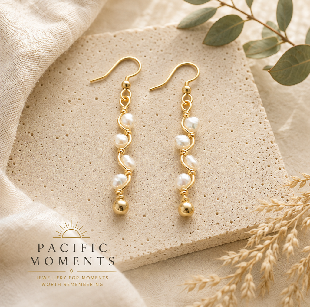 Pacific Tide Pearl Drop Earrings