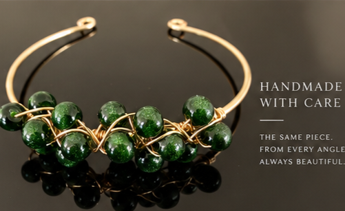 Emerald Tide Statement Bangle