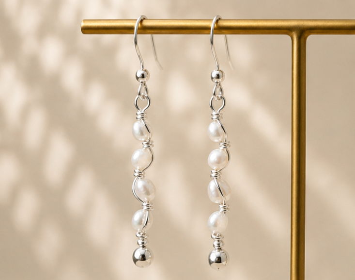 Pacific Tide Pearl Drop Earrings