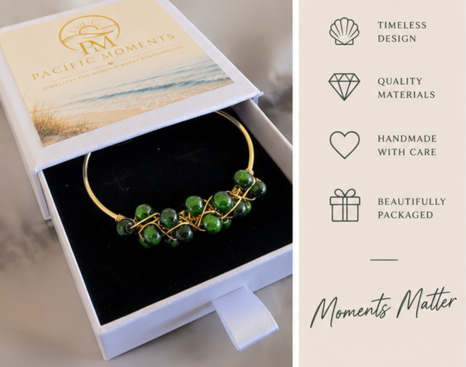 Emerald Tide Statement Bangle