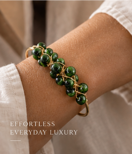 Emerald Tide Statement Bangle